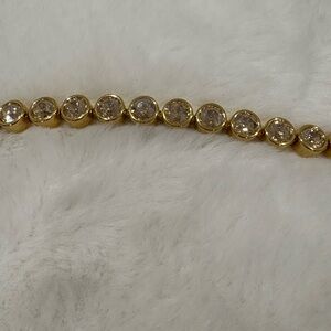 Touchstone Crystal Gold Bracelet with Clear Accents
